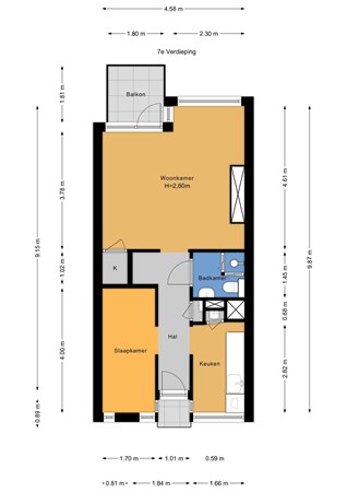 Floorplan - Dedemsvaartweg 398R, 2545 AM The Hague